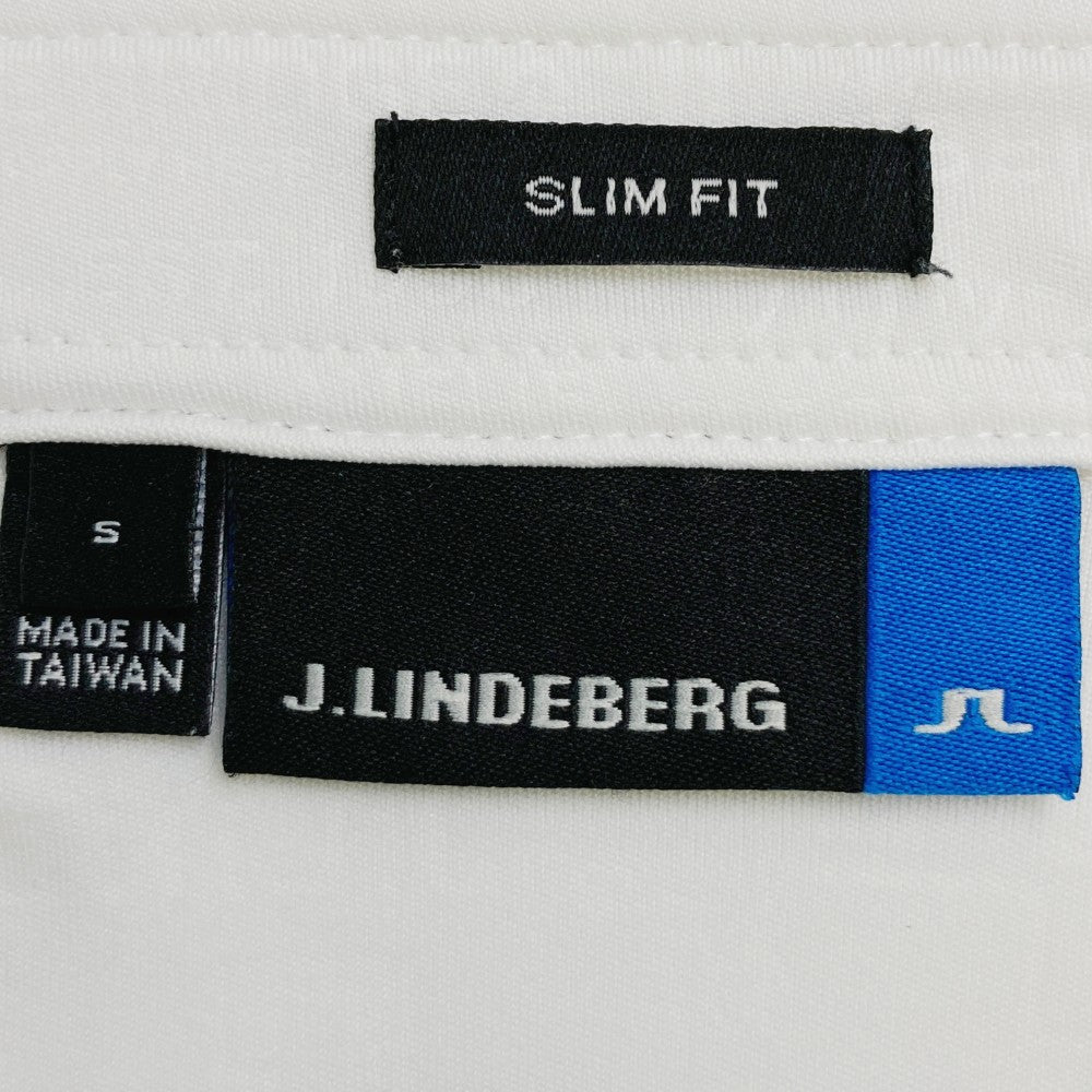 J.LINDEBERG ジェイリンドバーグ  半袖ポロシャツ 英字 ロゴ総柄 ホワイト系 S