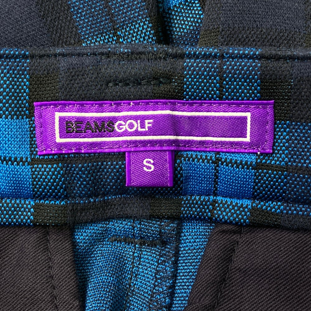 BEAMS GOLF ビームスゴルフ  ストレッチ ショートパンツ チェック柄 ネイビー系 S