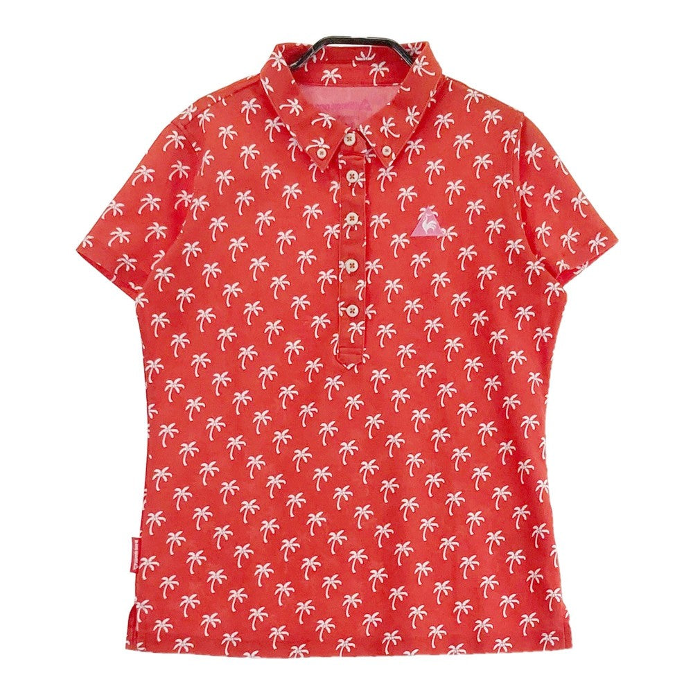 LE COQ GOLF ルコックゴルフ  半袖ポロシャツ 総柄 レッド系 M