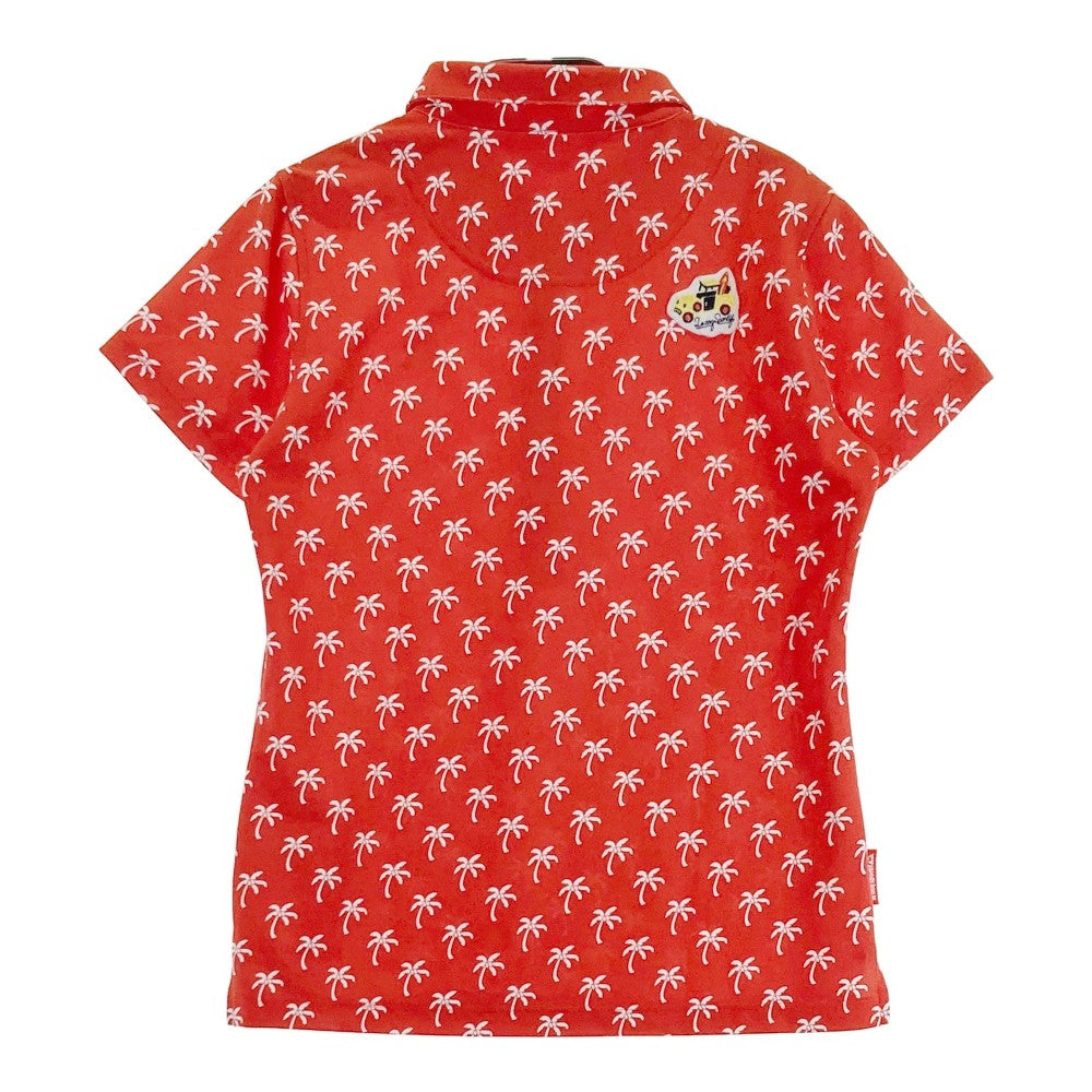 LE COQ GOLF ルコックゴルフ  半袖ポロシャツ 総柄 レッド系 M