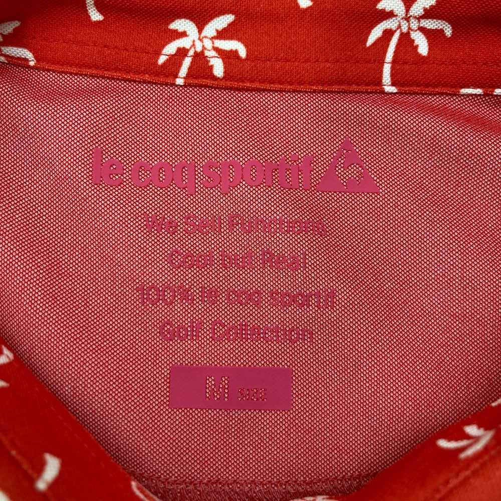 LE COQ GOLF ルコックゴルフ  半袖ポロシャツ 総柄 レッド系 M