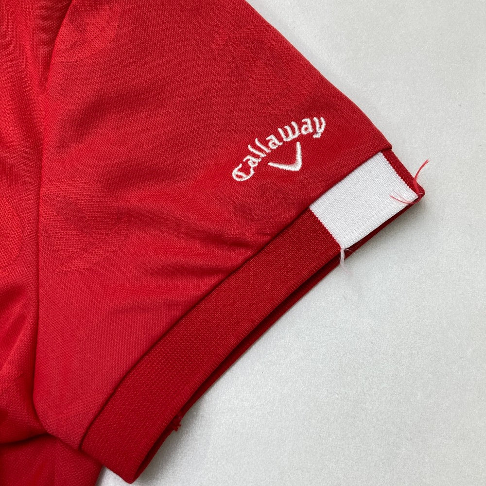 CALLAWAY キャロウェイ  半袖ポロシャツ ヨット柄 レッド系 M