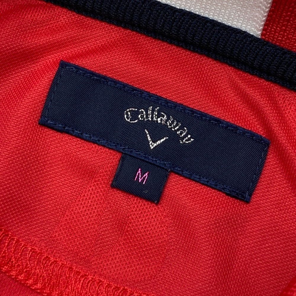 CALLAWAY キャロウェイ  半袖ポロシャツ ヨット柄 レッド系 M