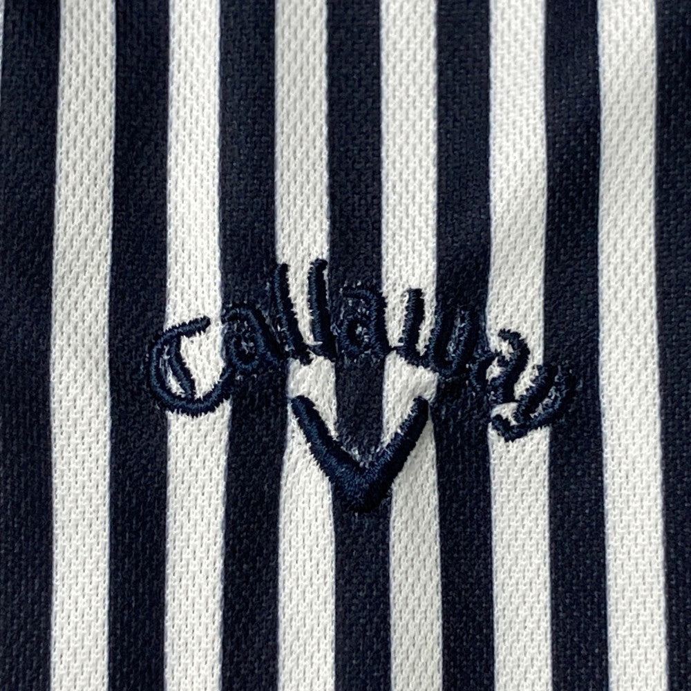 PEARLY GATES パーリーゲイツ  長袖ポロシャツ ボタンダウン ストライプ柄 ネイビー系 0