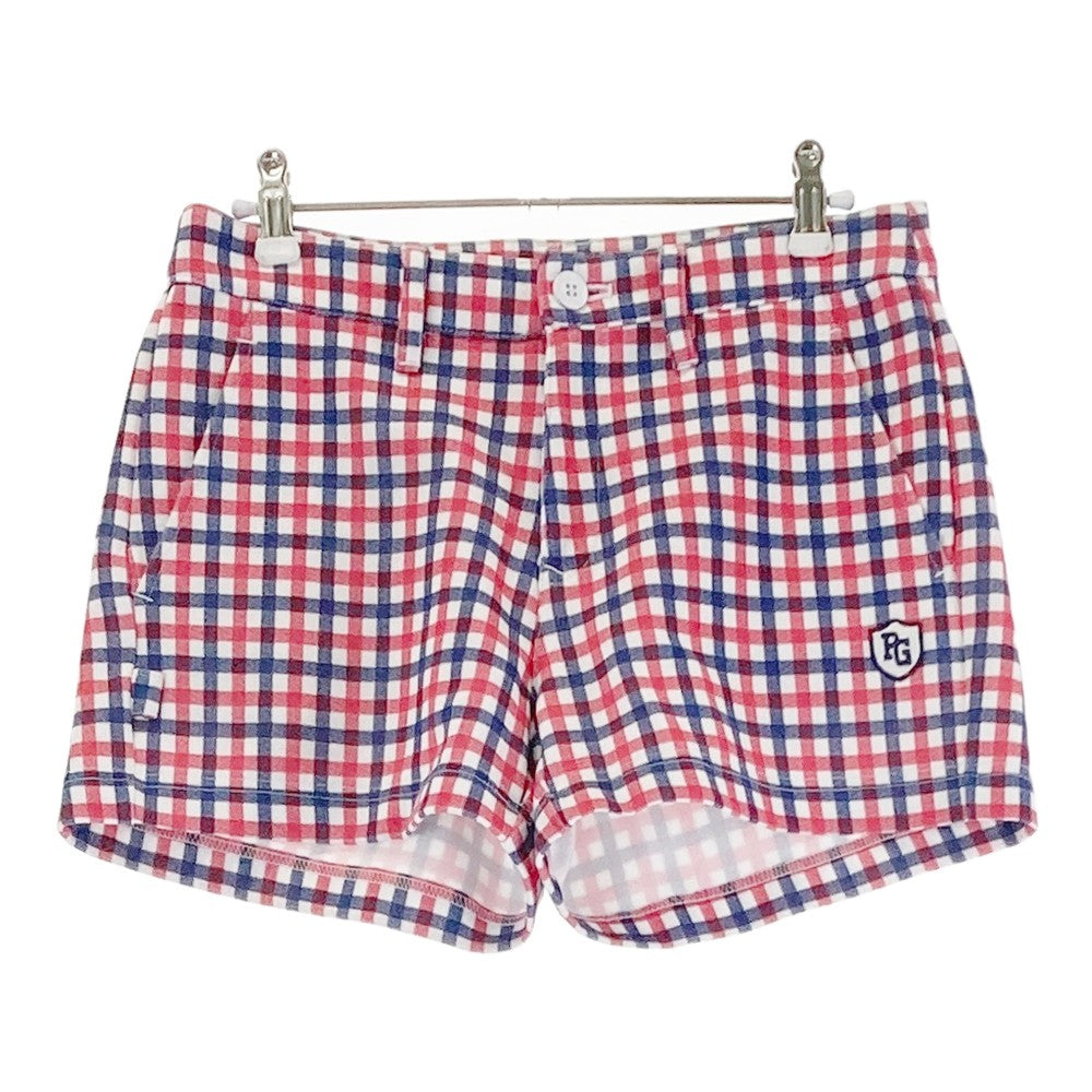 PEARLY GATES パーリーゲイツ  ストレッチ ショートパンツ チェック柄 レッド系 0