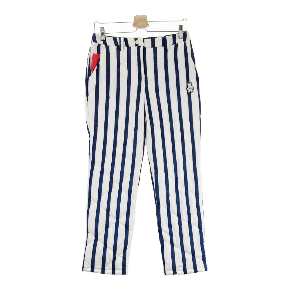 CALLAWAY 캐로우웨이  충전재 내장 롱팬츠 스트라이프 무늬 화이트 계열 M