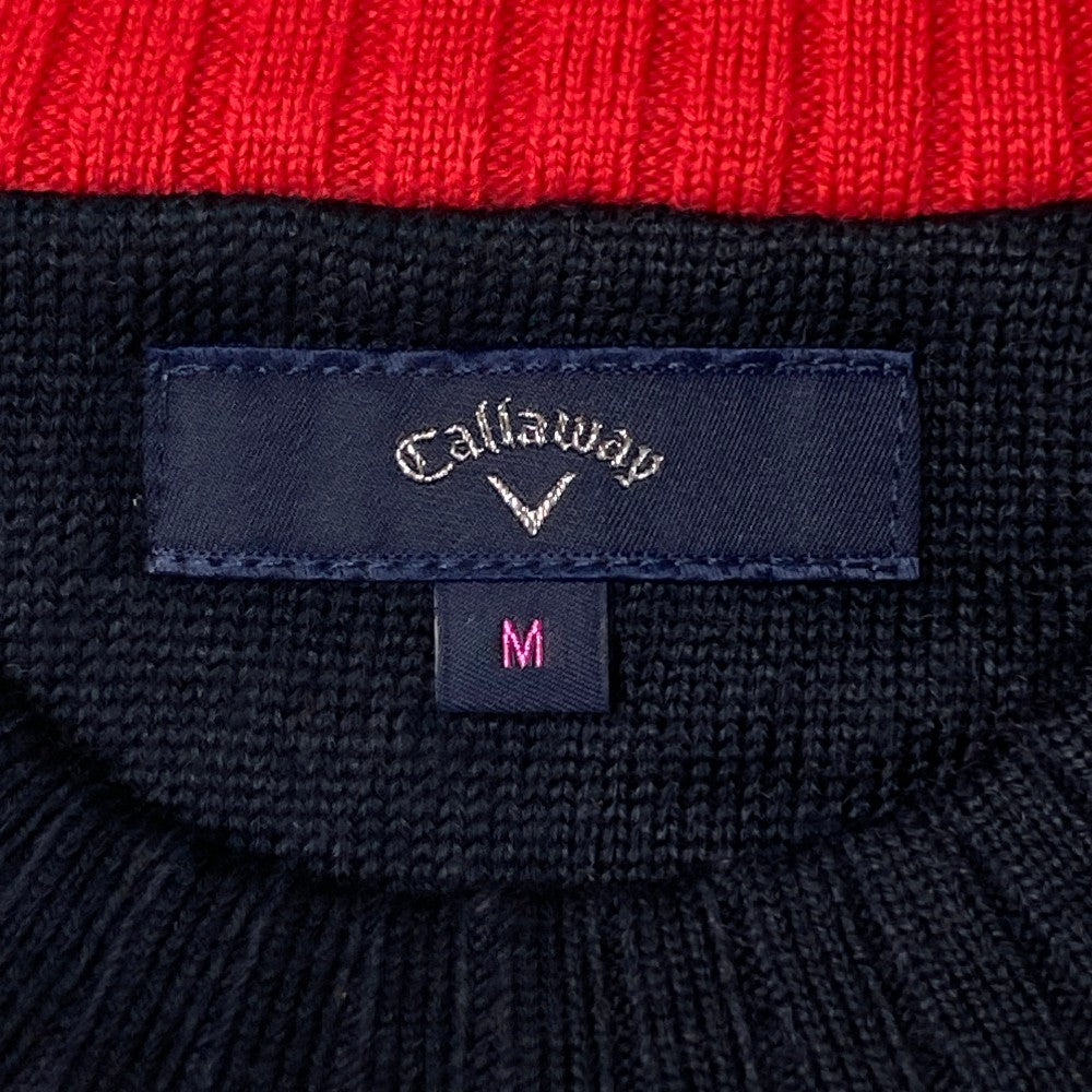 CALLAWAY キャロウェイ  ウール混 ニットセーター ボーダー柄 レッド系 M