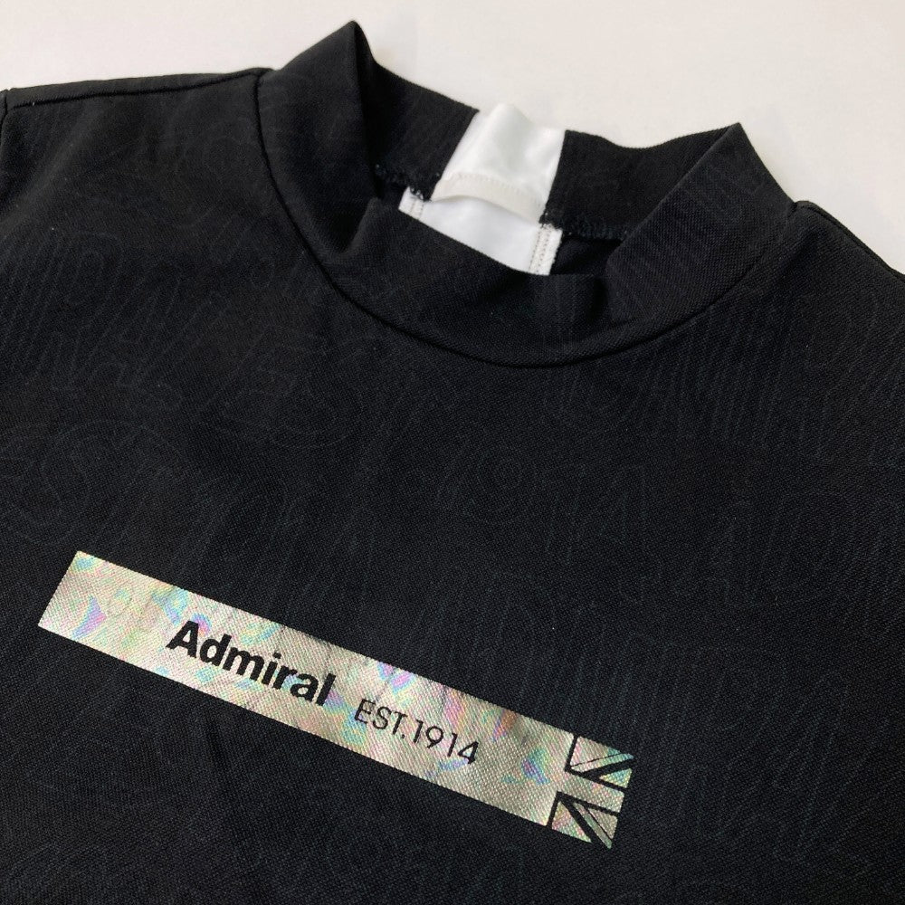 ADMIRAL 어드미럴 2023년 모델 하이넥 반소매 티셔츠 전면 패턴 블랙 계열 M