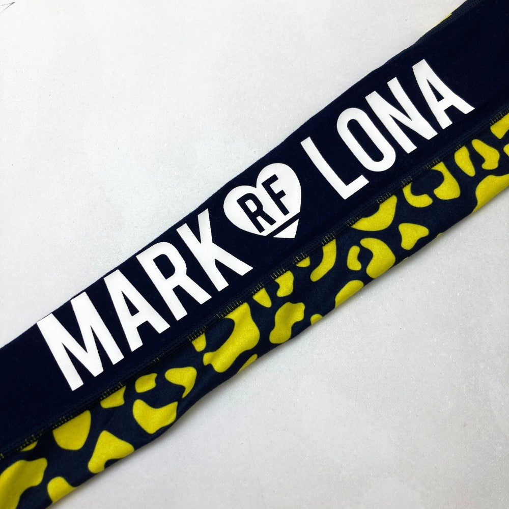 MARK&LONA 마크앤로나 하이넥 긴팔 티셔츠 레오파드 패턴 네이비 계열 36