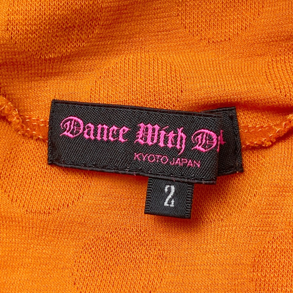 DANCE WITH DRAGON ダンスウィズドラゴン  ハイネック 長袖Tシャツ スパンコール ドット柄 オレンジ系 2