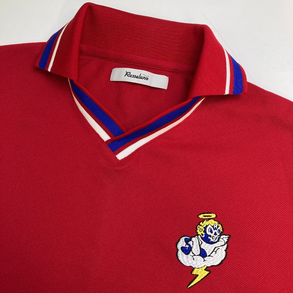 RUSSELUNO ラッセルノ  襟付き 半袖Tシャツ 天使ルチャ  レッド系 6