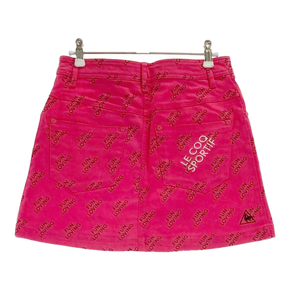 LE COQ GOLF ルコックゴルフ  ストレッチ スカート ロゴ総柄 ピンク系 9