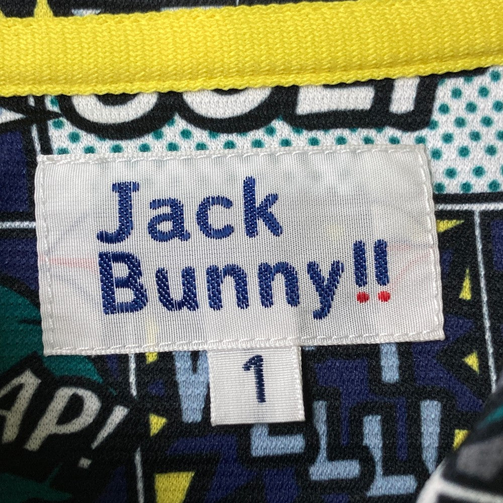 JACK BUNNY ジャックバニー  半袖ポロシャツ 総柄 グリーン系 1