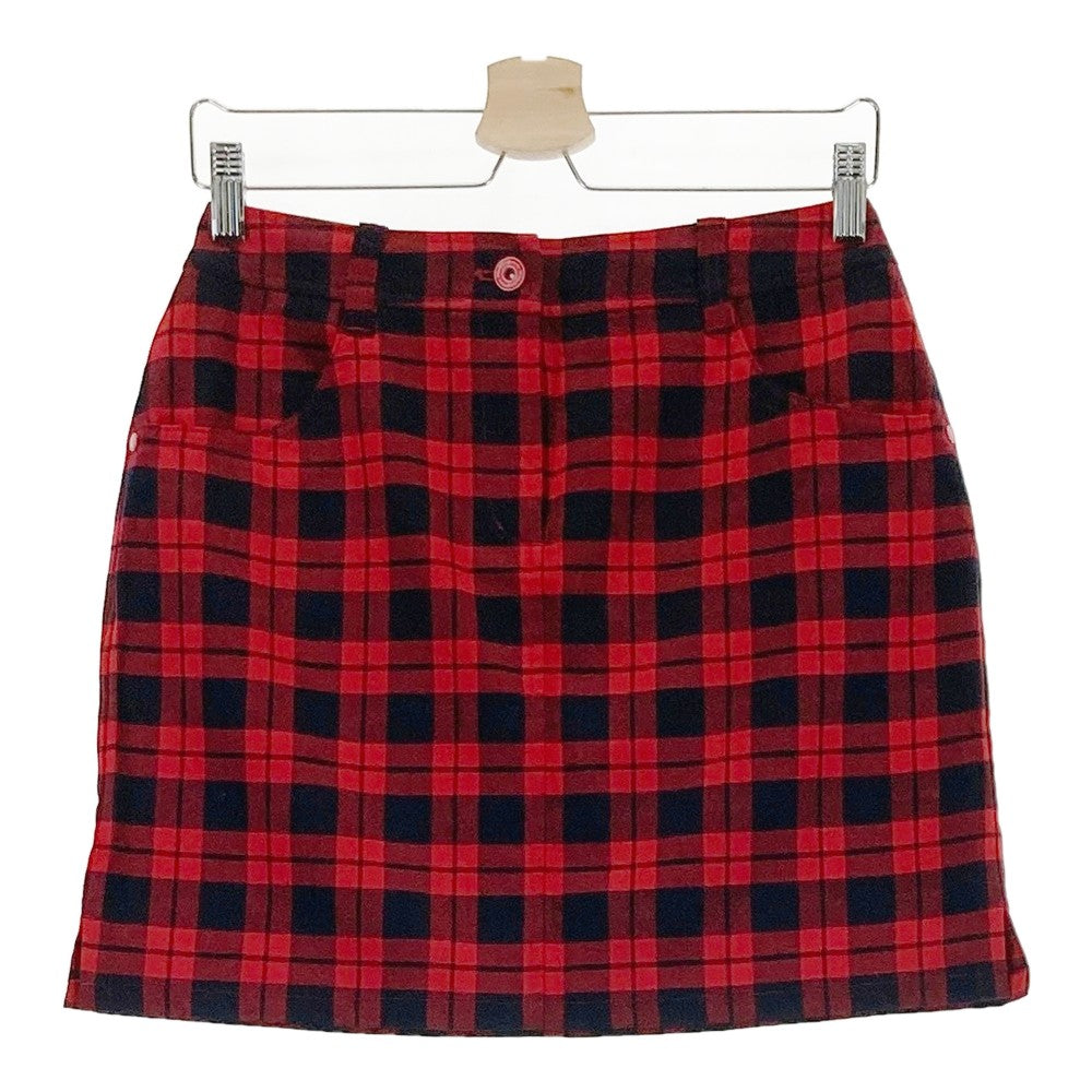 MUNSING WEAR マンシングウェア JWLK706 ストレッチ スカート チェック柄 レッド系 9
