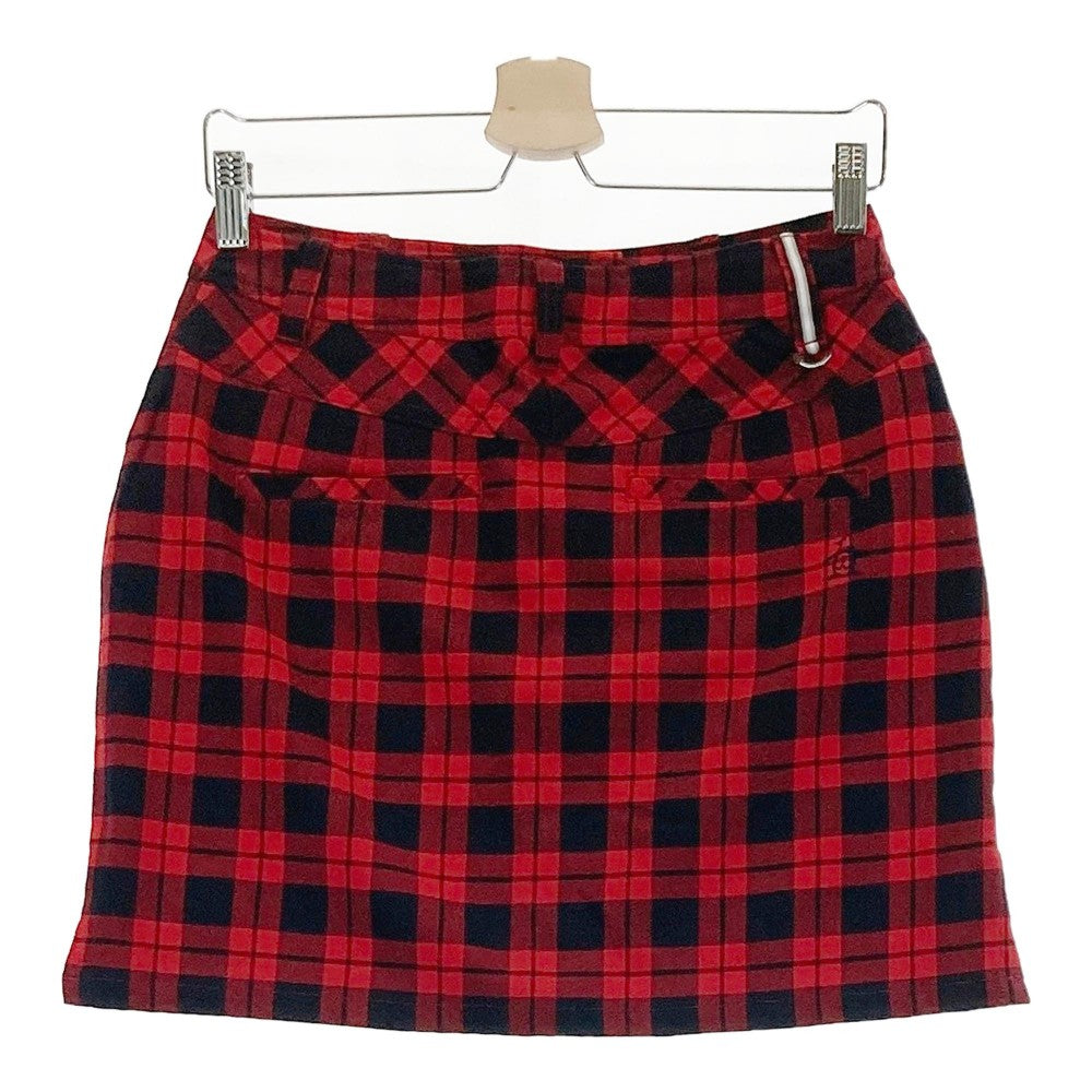 MUNSING WEAR マンシングウェア JWLK706 ストレッチ スカート チェック柄 レッド系 9