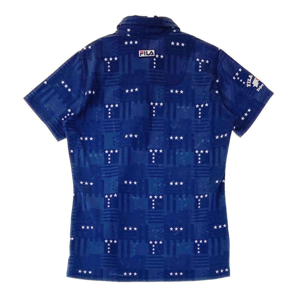 FILA GOLF フィラゴルフ  半袖ポロシャツ 星柄 ネイビー系 M