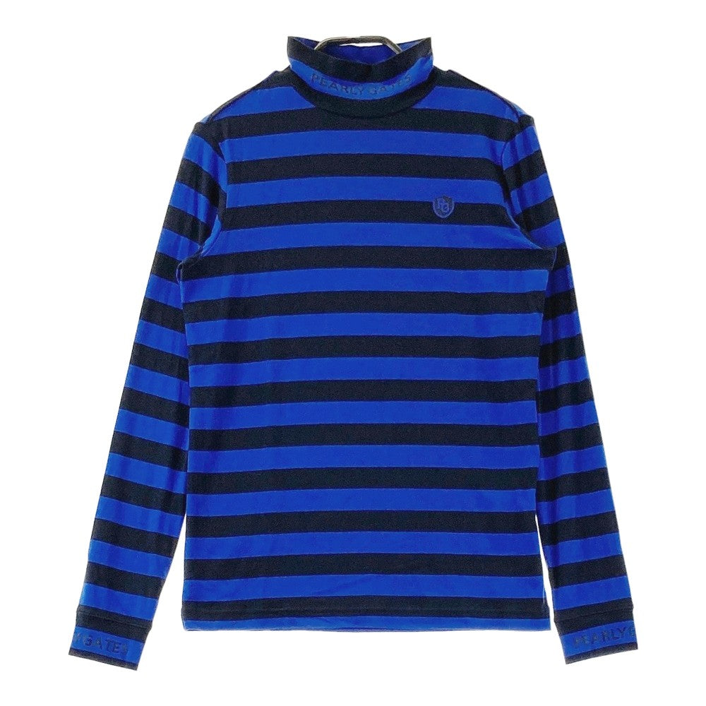PEARLY GATES パーリーゲイツ  長袖ハイネックTシャツ ボーダー ブルー系 0