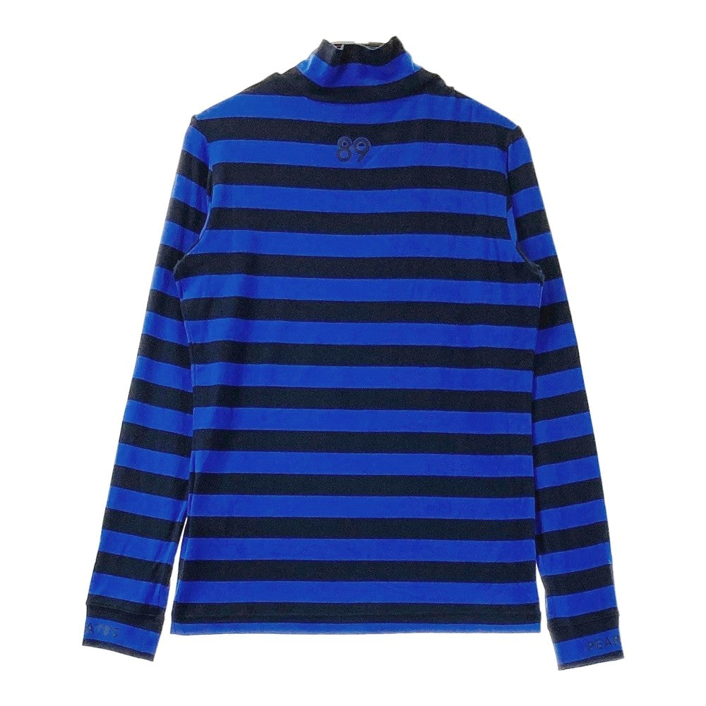 PEARLY GATES パーリーゲイツ  長袖ハイネックTシャツ ボーダー ブルー系 0