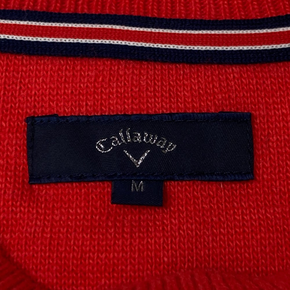 CALLAWAY 캐롤웨이 울 혼방 크루넥 니트 스웨터 레드 계열 M