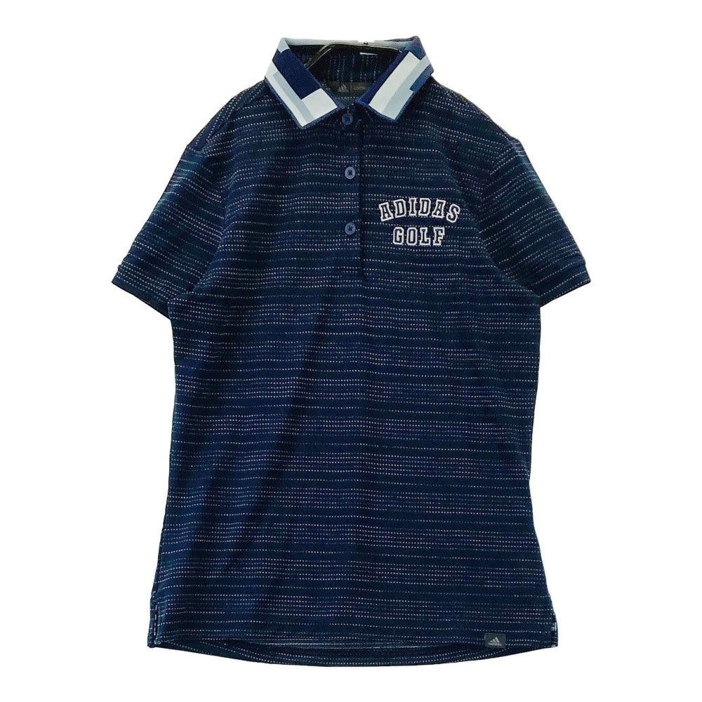 ADIDAS GOLF アディダスゴルフ adicross 半袖ポロシャツ ボーダー柄 ネイビー系 S