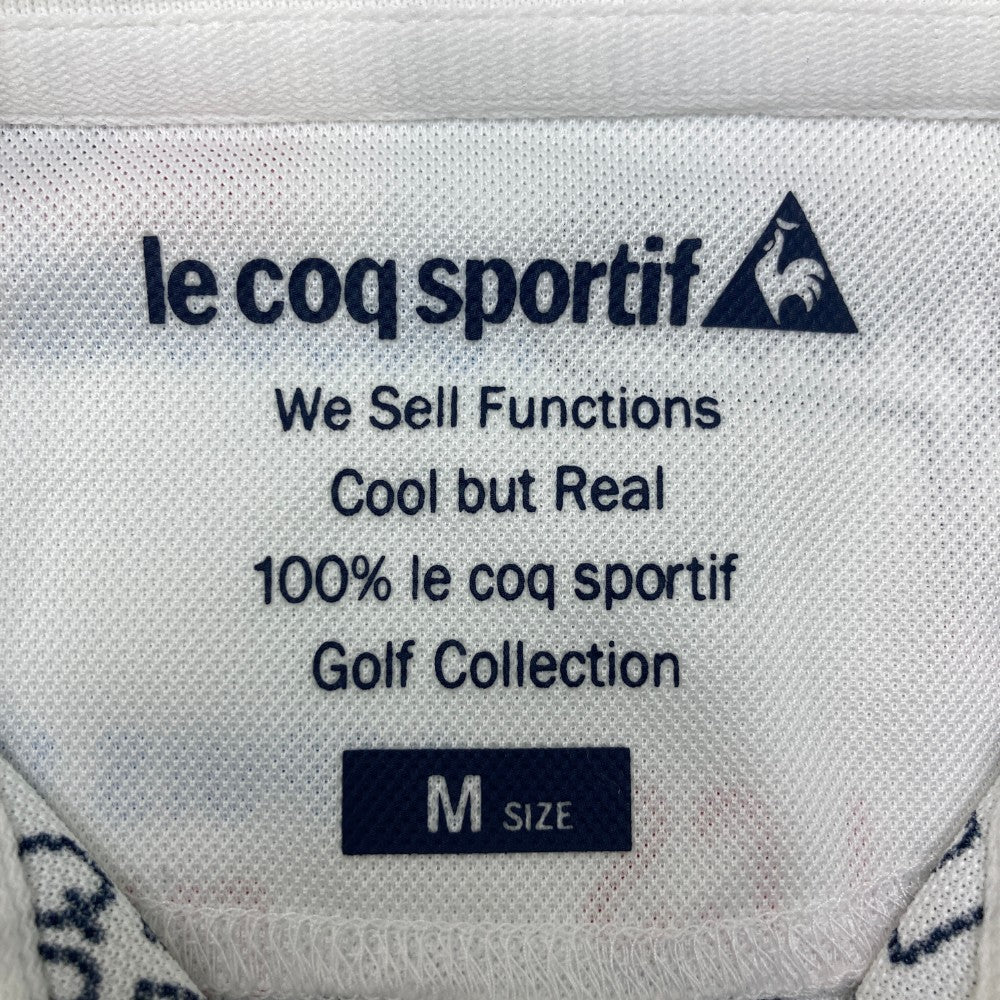 LE COQ GOLF ルコックゴルフ  半袖ポロシャツ 総柄 ホワイト系 M