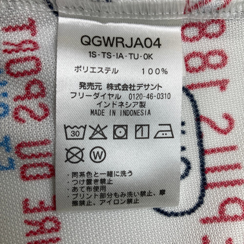 LE COQ GOLF ルコックゴルフ  半袖ポロシャツ 総柄 ホワイト系 M