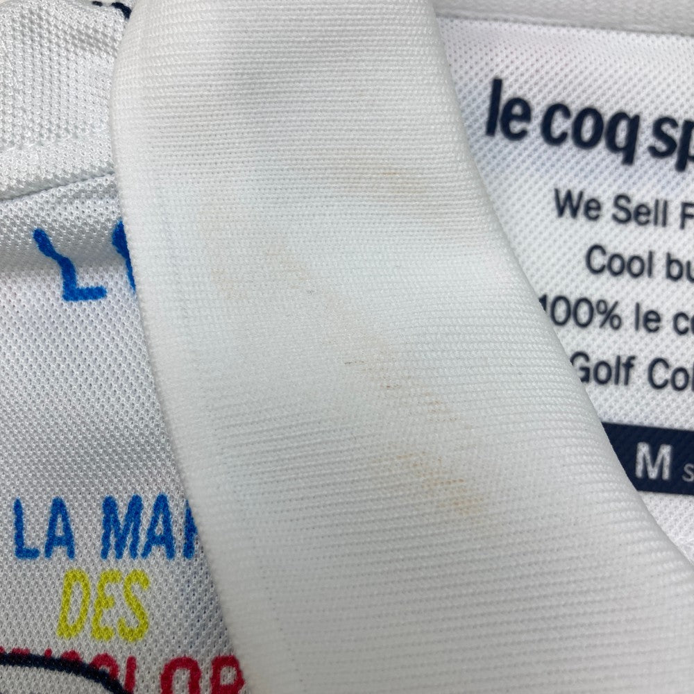 LE COQ GOLF ルコックゴルフ  半袖ポロシャツ 総柄 ホワイト系 M