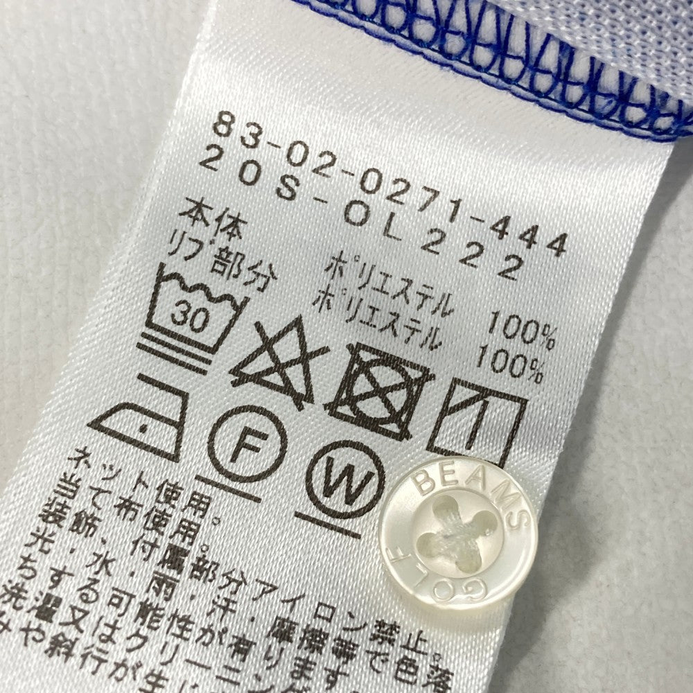 BEAMS GOLF ビームスゴルフ  半袖ポロシャツ 総柄 ブルー系 M