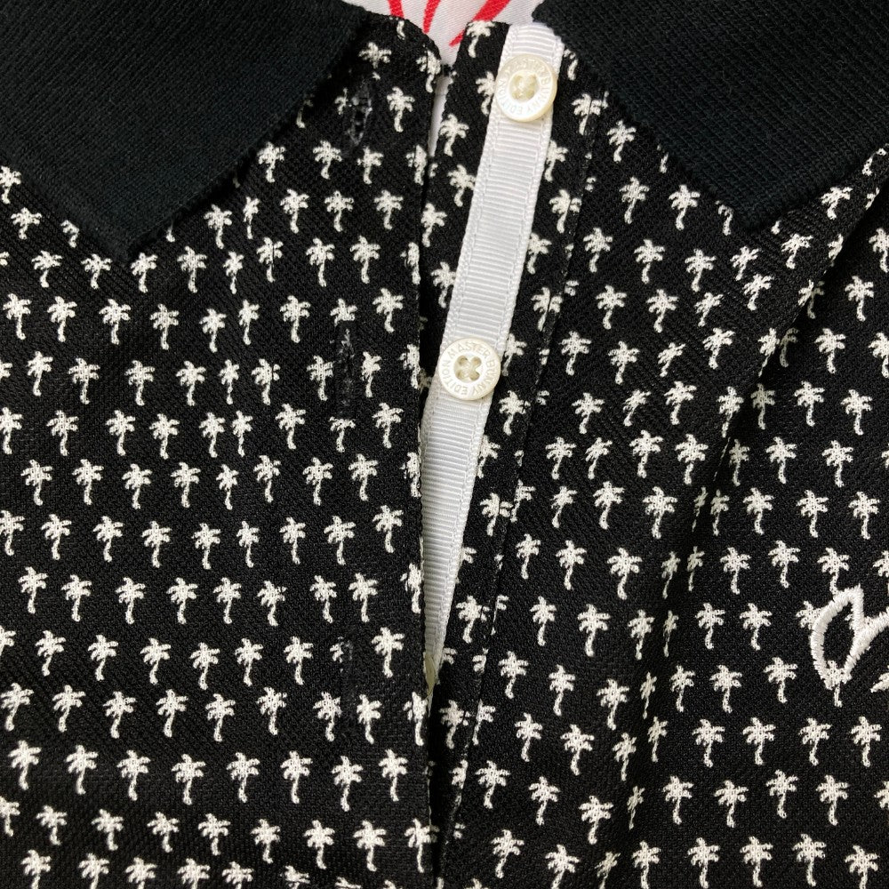 MASTER BUNNY EDITION マスターバニーエディション  半袖ポロシャツ ヤシの木柄 ブラック系 0