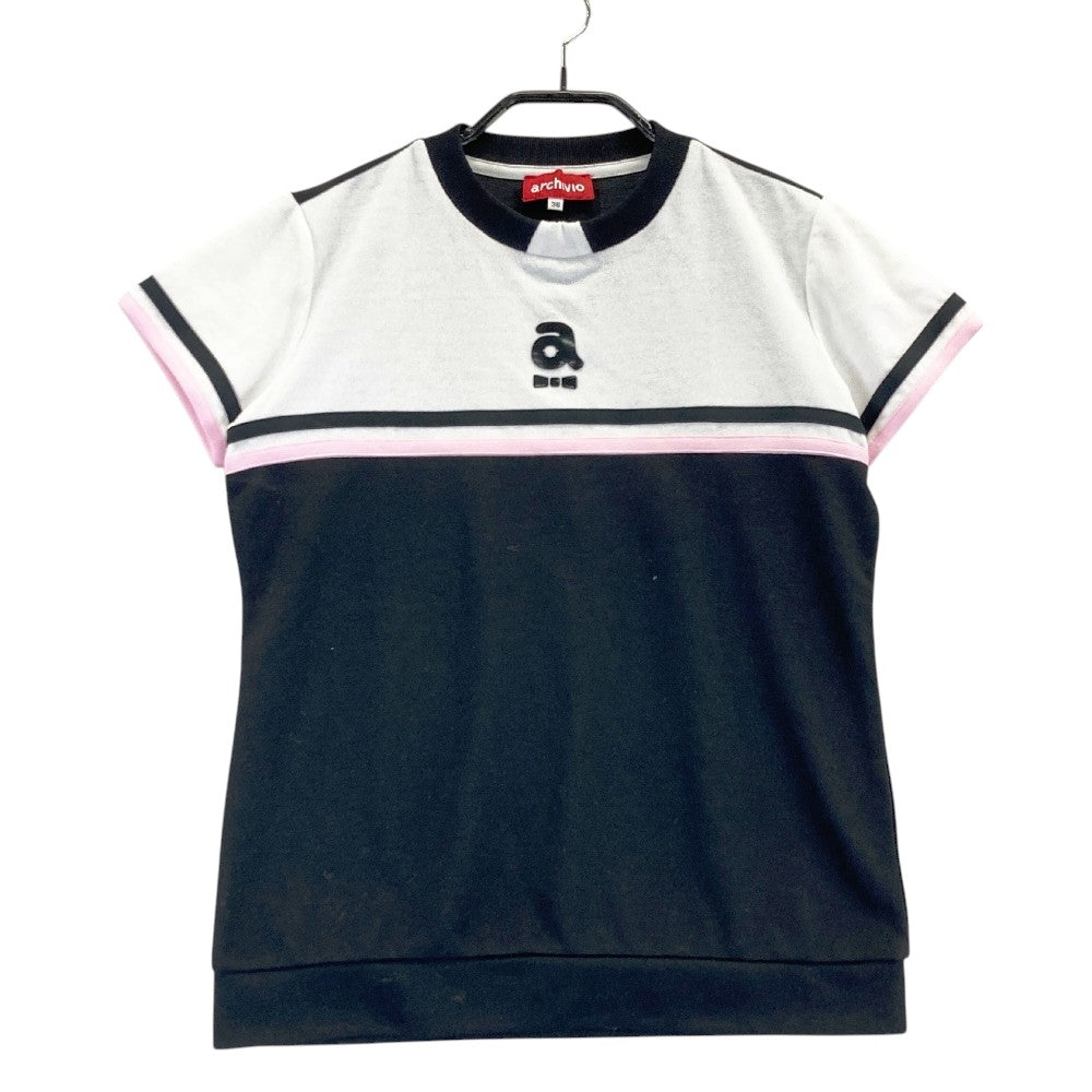 ARCHIVIO アルチビオ 2022年モデル クルーネック パイル切替 半袖Tシャツ  ホワイト系 36