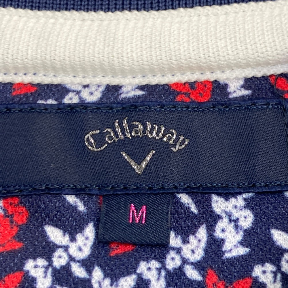 CALLAWAY キャロウェイ  半袖ポロシャツ 総柄 ネイビー系 M
