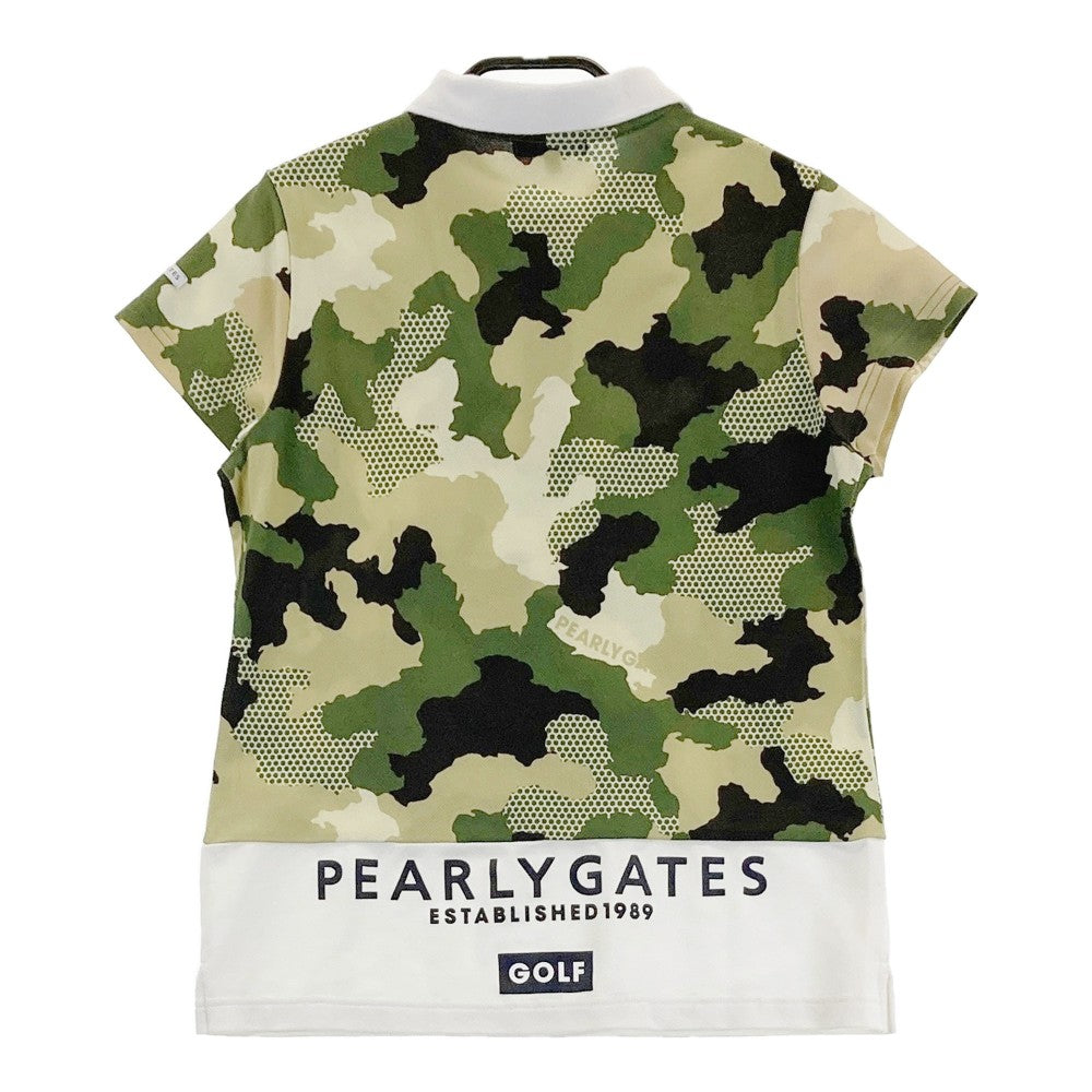 PEARLY GATES パーリーゲイツ ; 半袖ポロシャツ カモフラ柄 カーキ系 0