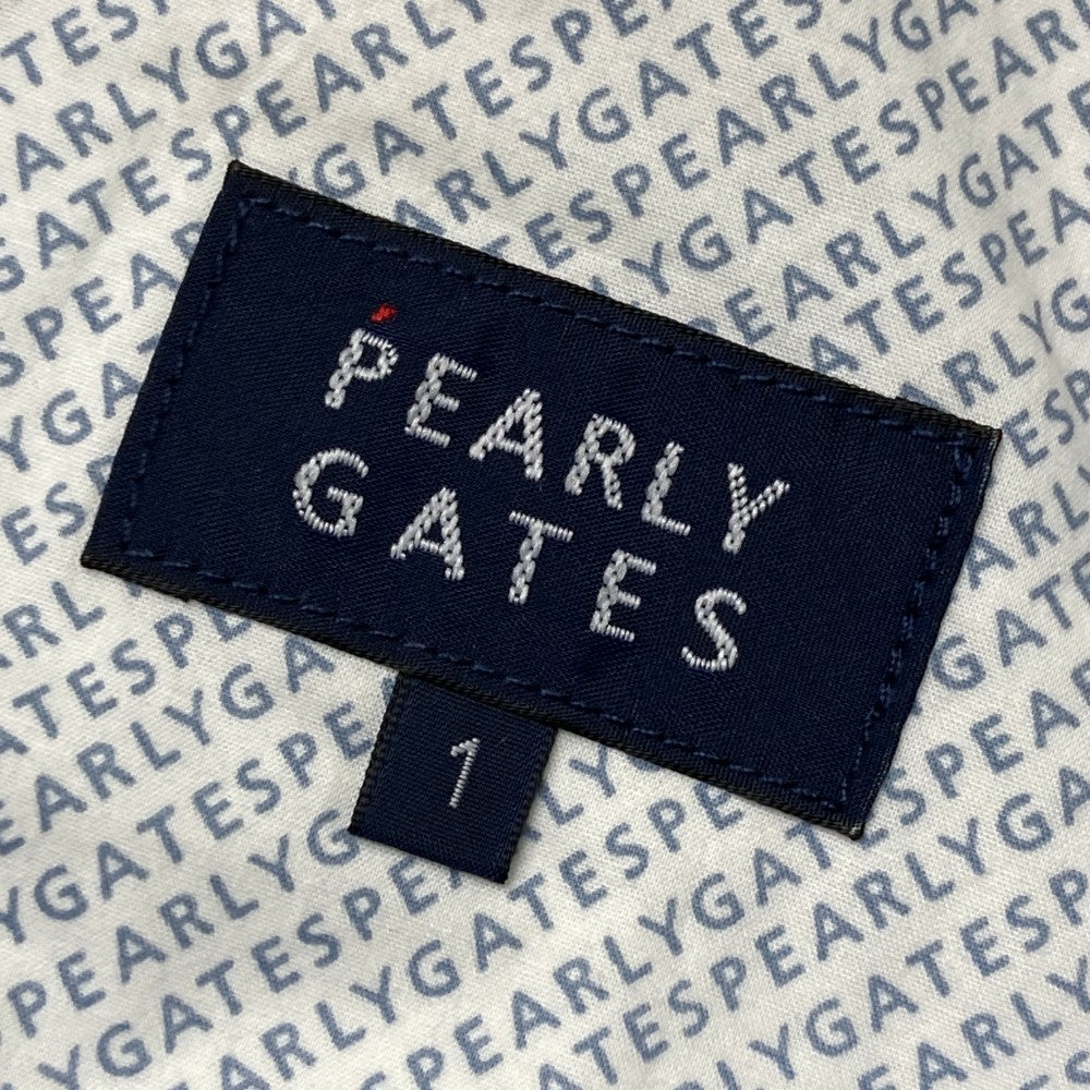 PEARLY GATES パーリーゲイツ 2023年モデル ストレッチパンツ ワッペン ヘリンボーン 総柄 ネイビー系 1
