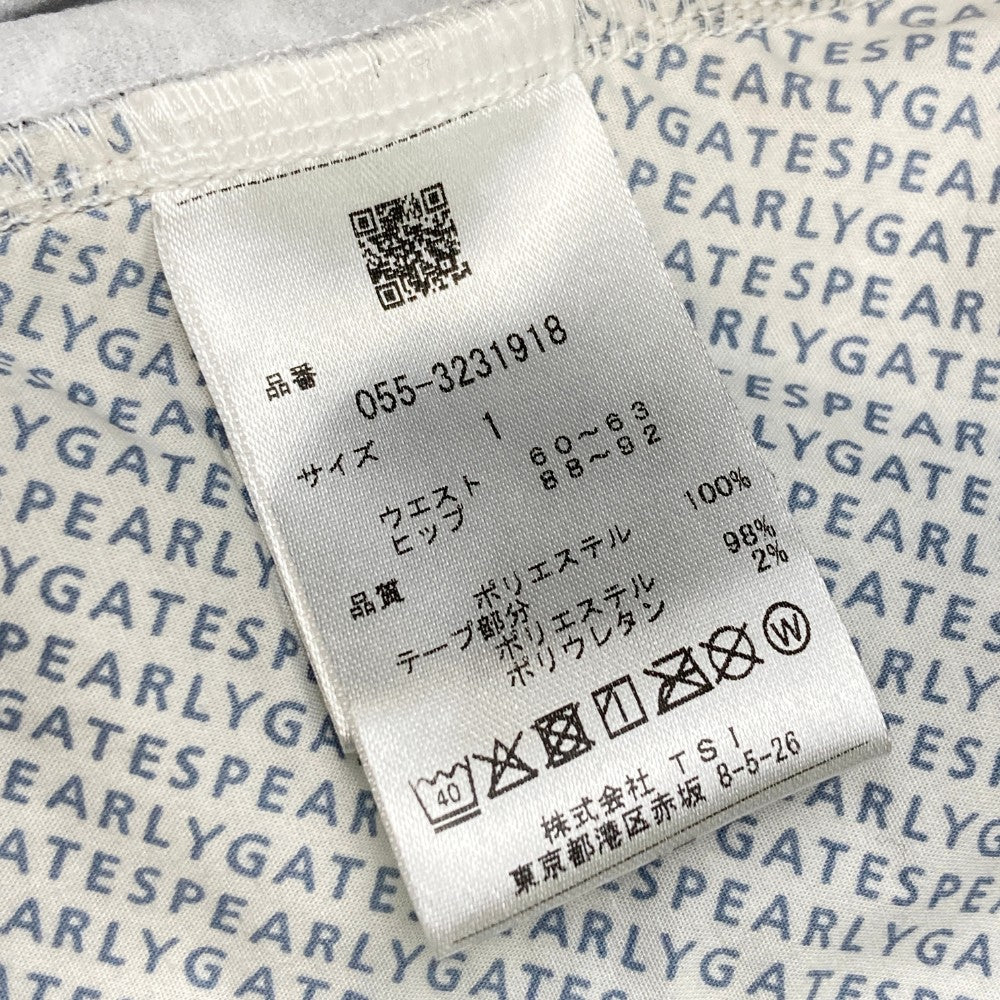 PEARLY GATES パーリーゲイツ 2023年モデル ストレッチパンツ ワッペン ヘリンボーン 総柄 ネイビー系 1