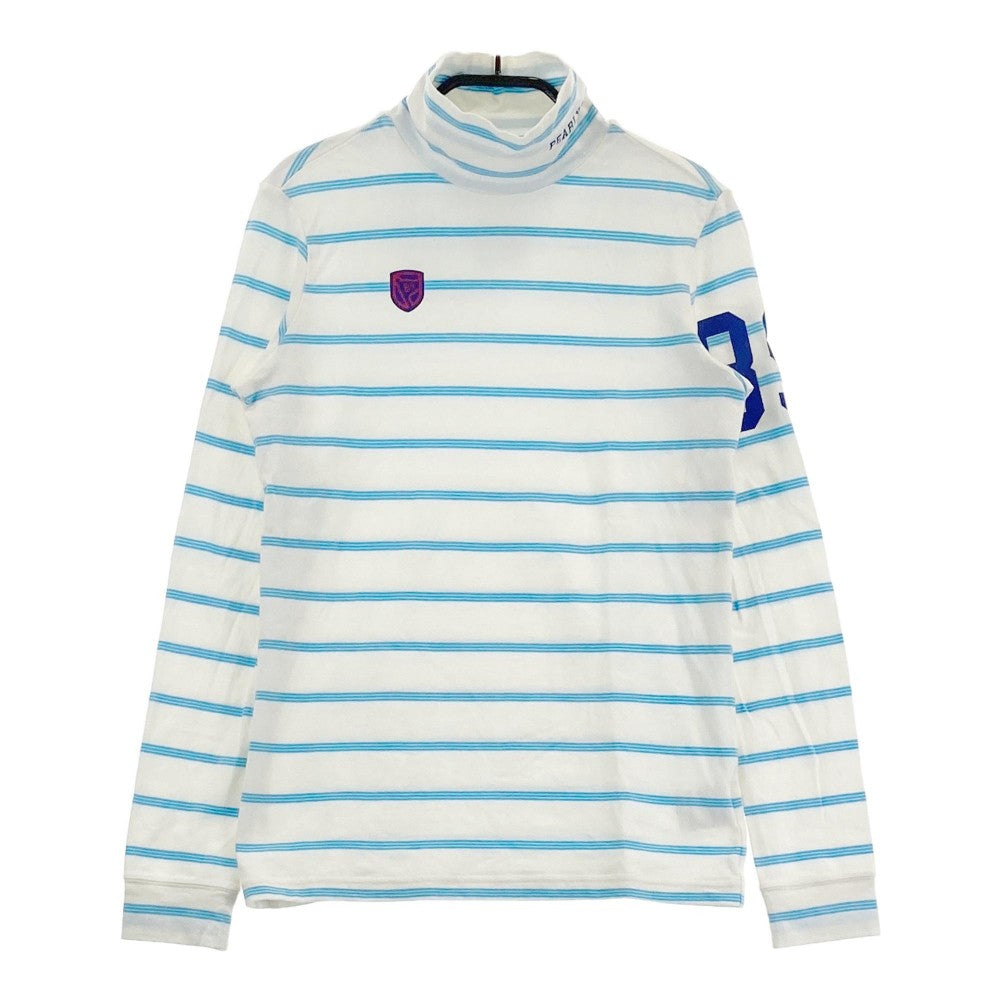 PEARLY GATES パーリーゲイツ  ハイネック 長袖Tシャツ ボーダー柄 ホワイト系 0