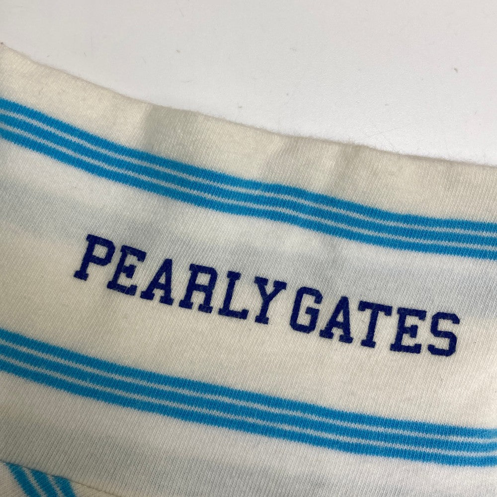 PEARLY GATES パーリーゲイツ  ハイネック 長袖Tシャツ ボーダー柄 ホワイト系 0