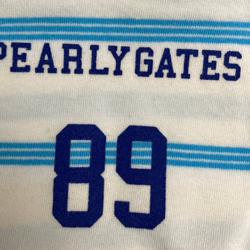 PEARLY GATES パーリーゲイツ  ハイネック 長袖Tシャツ ボーダー柄 ホワイト系 0