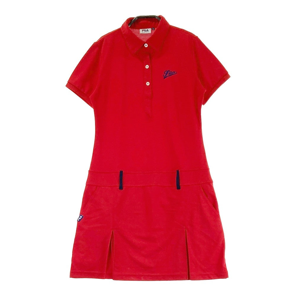 FILA GOLF フィラゴルフ  半袖ワンピース  レッド系 M