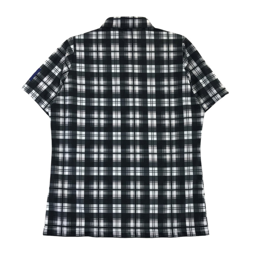 DESCENTE GOLF 데상트 골프 반팔 폴로 셔츠 버튼다운 체크무늬 그레이 계열 M
