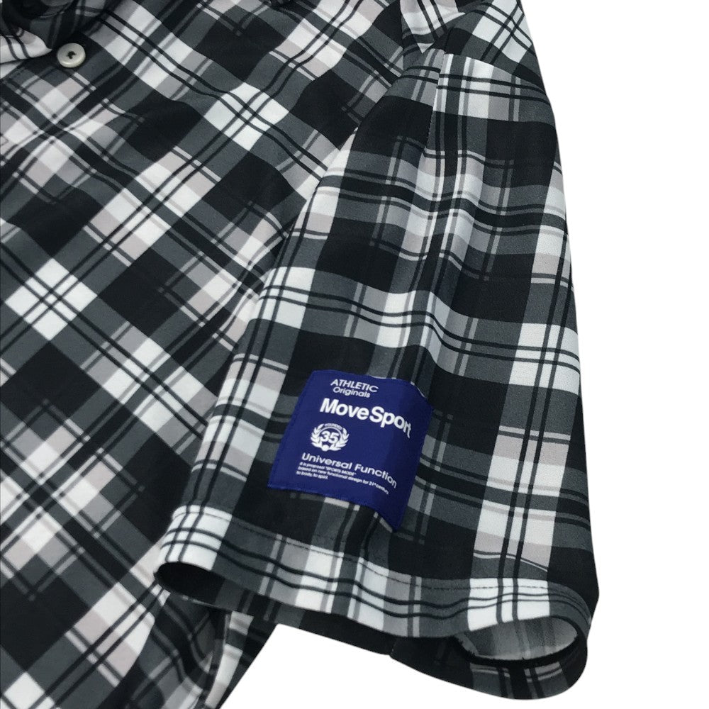 DESCENTE GOLF 데상트 골프 반팔 폴로 셔츠 버튼다운 체크무늬 그레이 계열 M