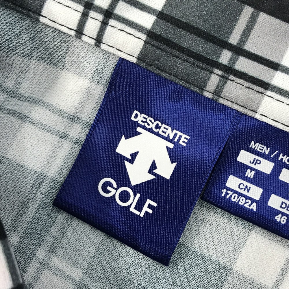 DESCENTE GOLF 데상트 골프 반팔 폴로 셔츠 버튼다운 체크무늬 그레이 계열 M
