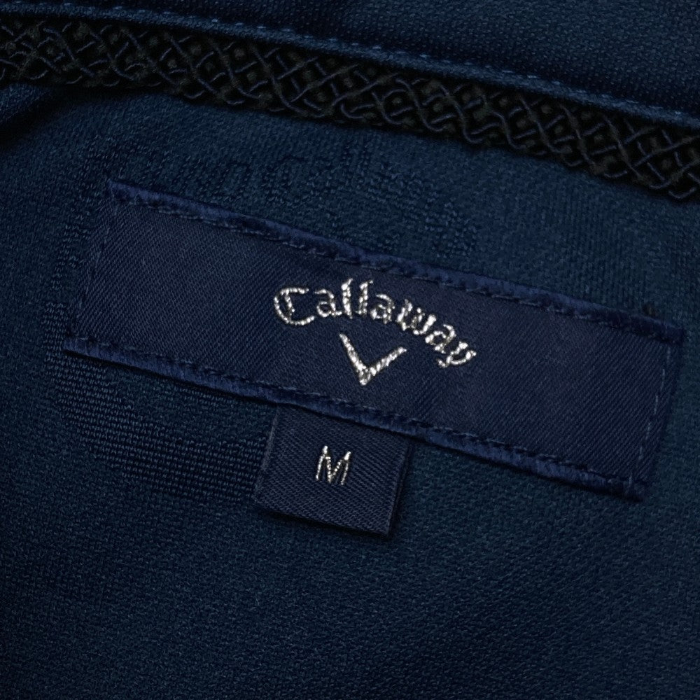 CALLAWAY キャロウェイ  半袖ポロシャツ ボタンダウン 総柄 ネイビー系 M