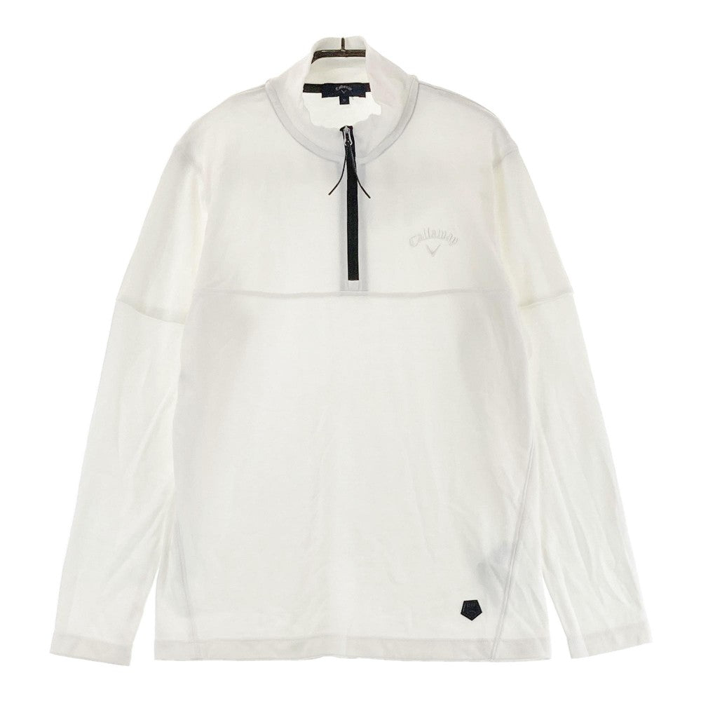 CALLAWAY キャロウェイ  ハーフジップ ハイネック 長袖Tシャツ  ホワイト系 M