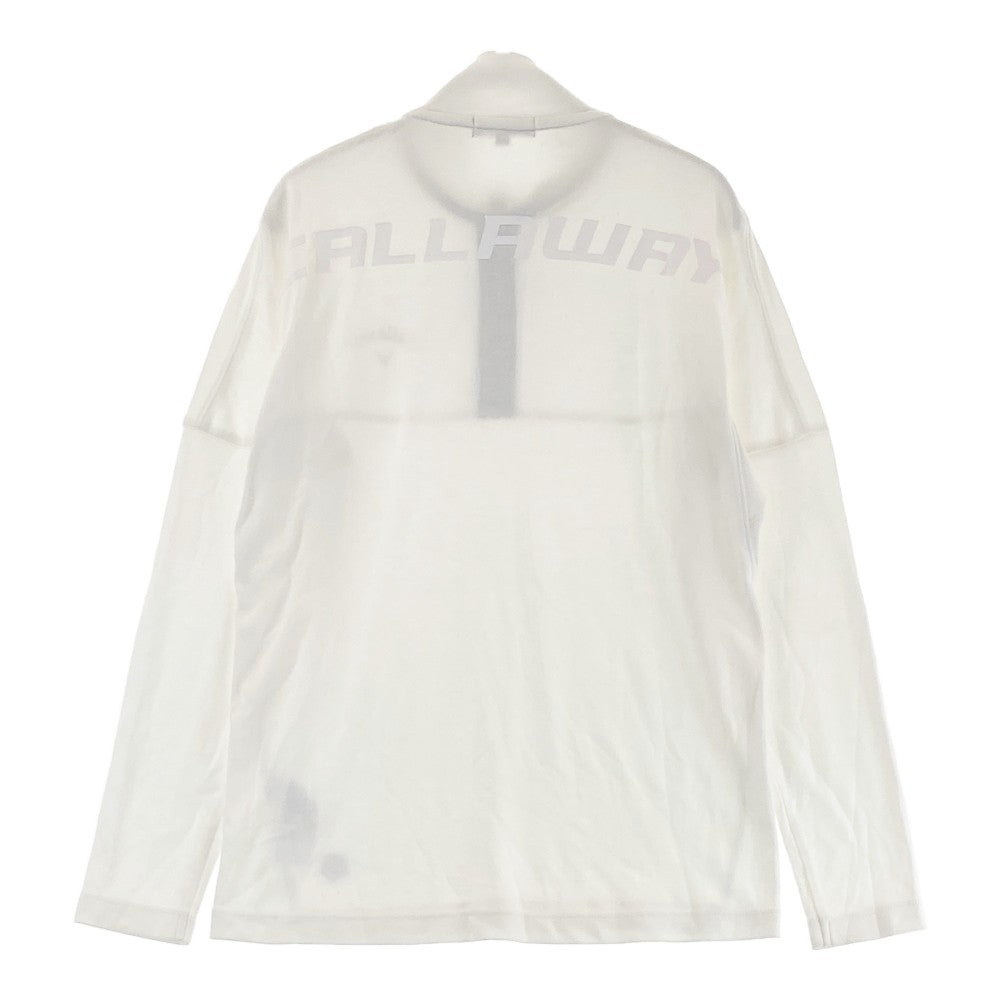 CALLAWAY キャロウェイ  ハーフジップ ハイネック 長袖Tシャツ  ホワイト系 M