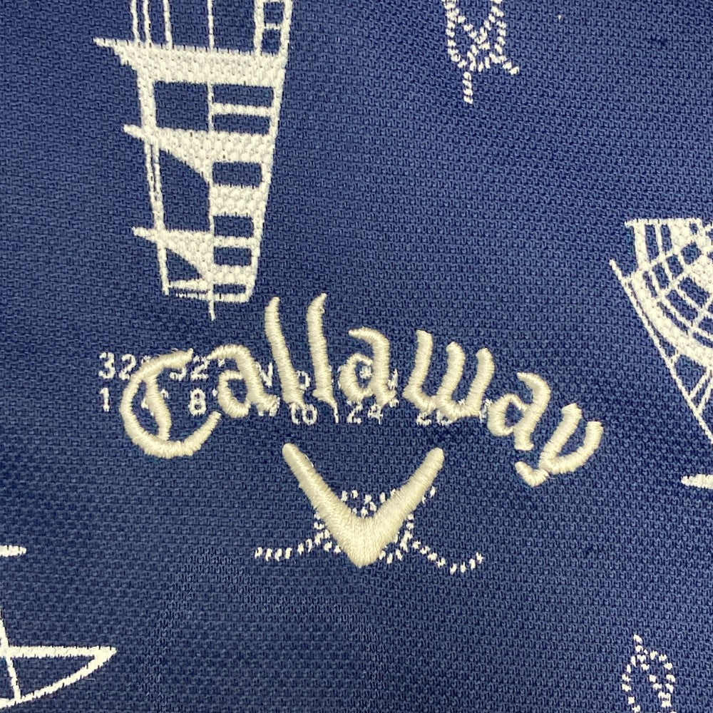 CALLAWAY 캘러웨이  반팔 폴로 셔츠 전면 프린트 네이비 계열 LL