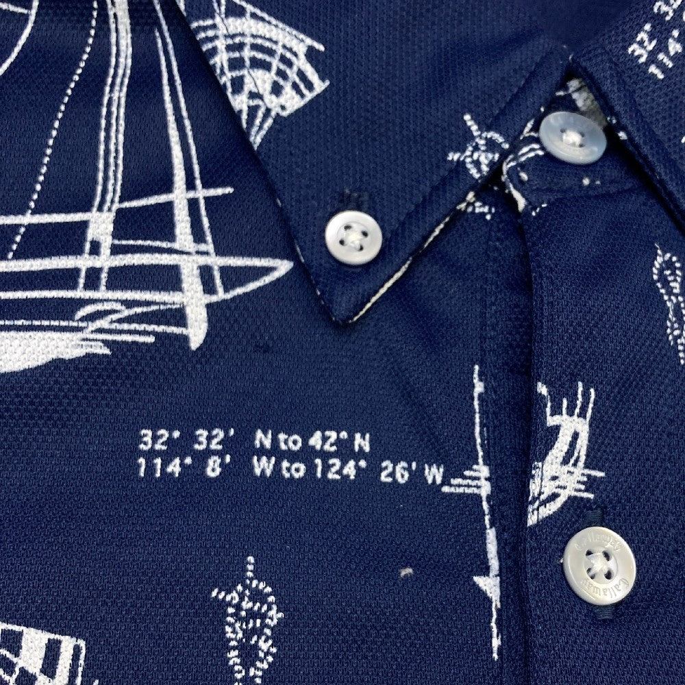 CALLAWAY 캘러웨이  반팔 폴로 셔츠 전면 프린트 네이비 계열 LL