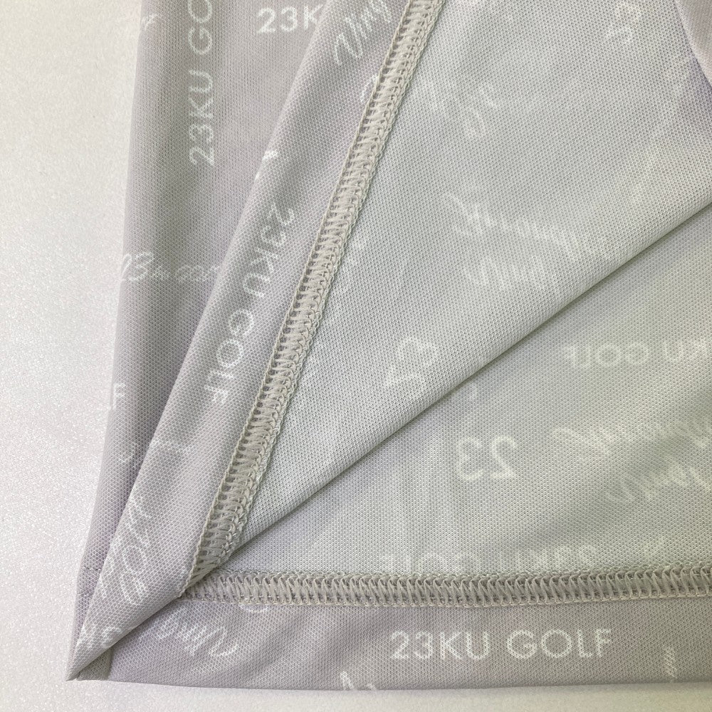 23구 GOLF 니쥬산쿠 골프 하이넥 긴팔 티셔츠 로고 올오버 패턴 그레이 계열 O