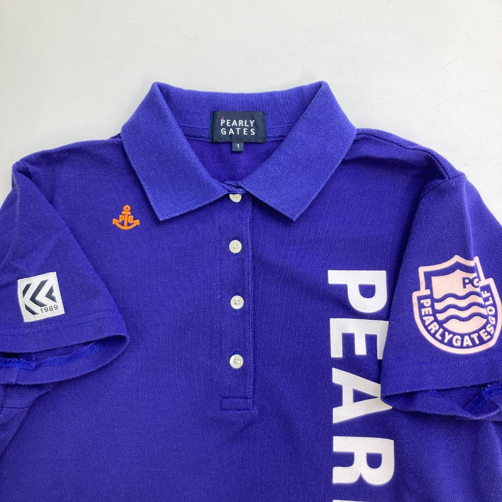PEARLY GATES 파를리게이츠  반팔 폴로 원피스 로고 프린트  네이비 계열 1