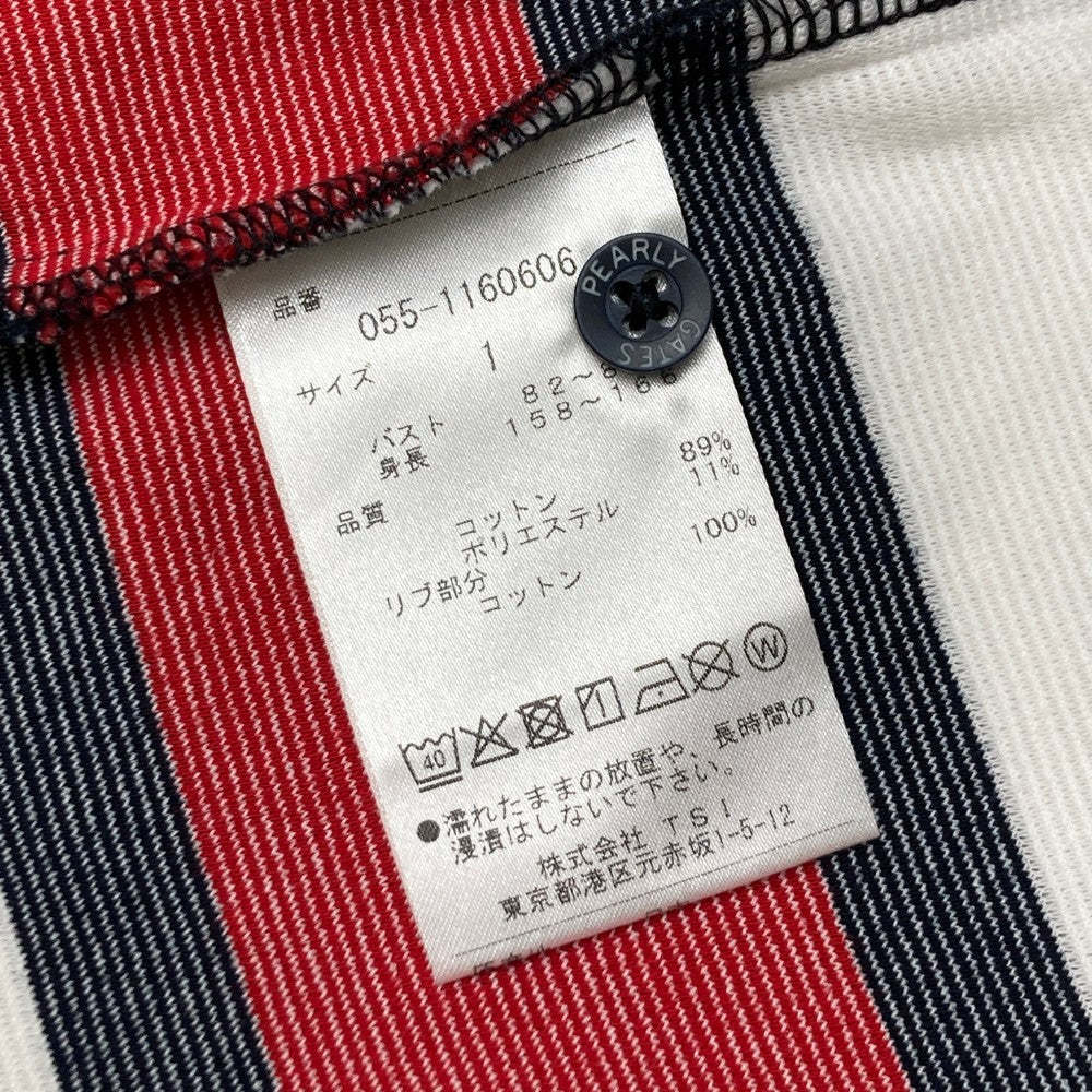 PEARLY GATES パーリーゲイツ  半袖ポロシャツ ボーダー柄 ネイビー系 1