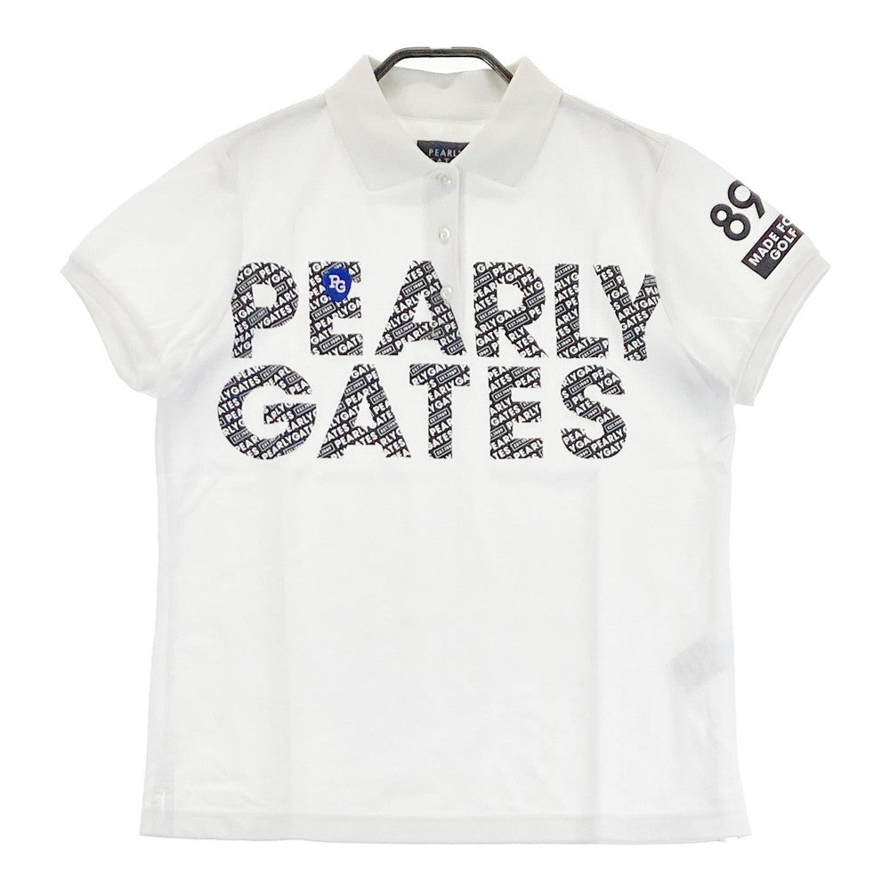 PEARLY GATES パーリーゲイツ  半袖ポロシャツ ロゴプリント  ホワイト系 1